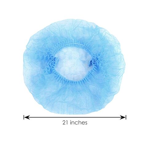 100 Pcs 21" Disposable Bouffant Caps, Hair Head Cover Net, Non-Woven, Medical, Labs, Spa, Nurse, Tattoo, Food Service, Health, For Men and Women (blue)… in Saudi Arabia
