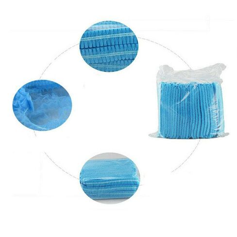 100 Pcs 21" Disposable Bouffant Caps, Hair Head Cover Net, Non-Woven, Medical, Labs, Spa, Nurse, Tattoo, Food Service, Health, For Men and Women (blue)… in Saudi Arabia