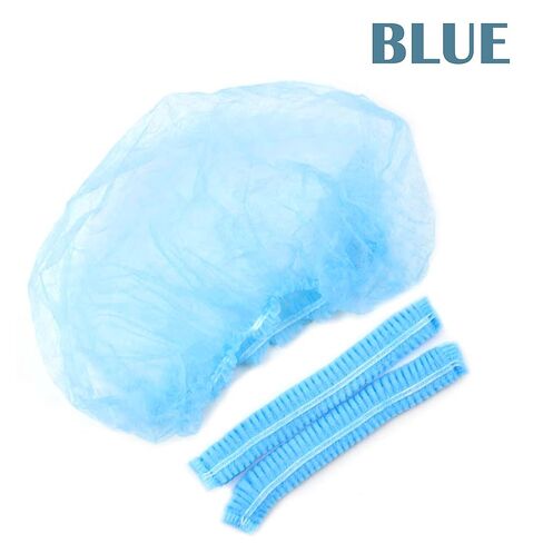 100 Pcs 21" Disposable Bouffant Caps, Hair Head Cover Net, Non-Woven, Medical, Labs, Spa, Nurse, Tattoo, Food Service, Health, For Men and Women (blue)… in Saudi Arabia