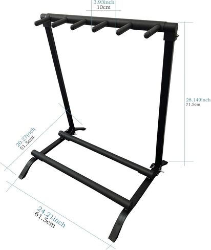 Bex Gears Multi Guitar Stand 5 Holder Foldable Universal Display Rack - Portable Black Guitar Holder With No slip Rubber Padding for Classical Acoustic, Electric, Bass Guitar and Guitar Bag (5 GUITAR) in Saudi Arabia