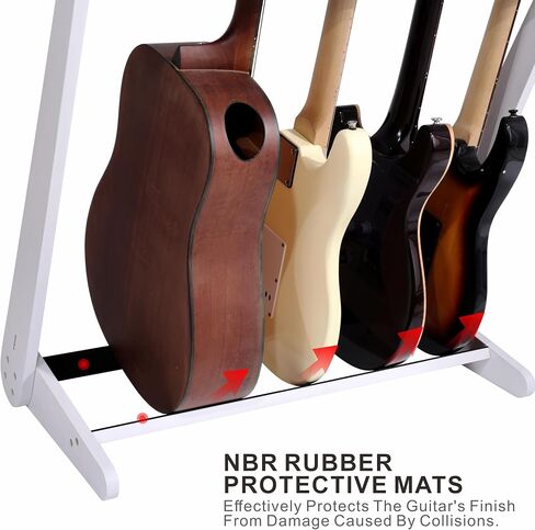Nefelibata Multi-Purpose Guitar Stands 5 Wooden Guitar Rack Floor Stand for Guitars and Cases, Electric Guitars, Acoustic Guitars, Bass Guitars, Cellos - German Ash (White) in Kuwait
