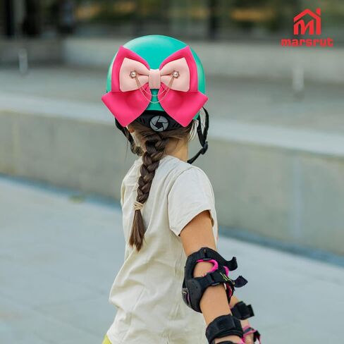 إكسسوارات خوذة للنساء ، القوس خوذة الدراجات النارية ، زخرفة ملحقات لطيفة لخوذات التزلج على سكوتر التزلج ، أزياء أزياء الفقرة Cascos Motos على الجليد على الجليد أنشطة التزلج على الجليد الوردي in Kuwait