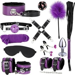 Efficient Indoor Leather 12 Piece Fitness Equipment Set, Strength Training Set (Purple Black) - K+16 in Saudi Arabia