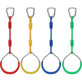Pack of 6 Children's Gymnastics Rings, Colorful Ninja Rings, Trapeze Swing Bar Rings,Climbing Rings, Gym Rings for Ninja Accessory Set for The Garden in Kuwait