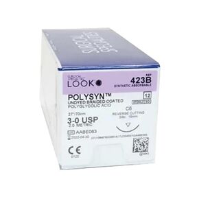 Look X423B Polysyn PGA Undyed Sutures C-6 3-0 27 12/Bx in Saudi Arabia