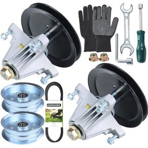 2 Pack Pre-Greased 918-06977A Spindle Assembly with 954-05022A Belt Replaces 918-06977 for Cub Cadet XT1-LT46 Efi Fab, XT1-LT46 KH, XT2-LT46 Efi Fab, XT2-LX46 Fab, Craftsman T8200 Tractors in Kuwait