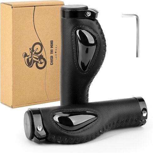 Gxcror قبضة الدراجة المريحة مع التخميد السيليكون ، PU PU Mountain Handlebar قبضة تصميم مضاد للانزلاق ، قفل MTB/City/Road الدراجات لجميع المقاود 22.2 مم in Kuwait