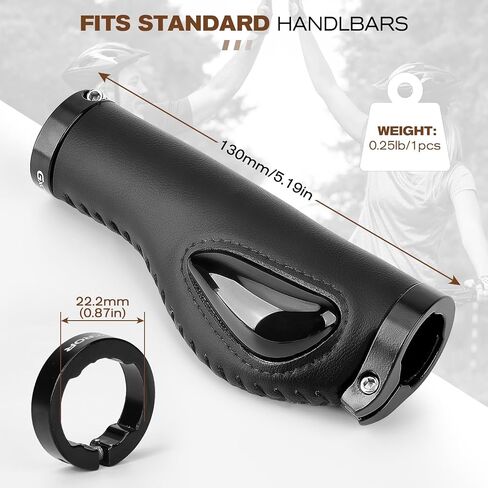 Gxcror قبضة الدراجة المريحة مع التخميد السيليكون ، PU PU Mountain Handlebar قبضة تصميم مضاد للانزلاق ، قفل MTB/City/Road الدراجات لجميع المقاود 22.2 مم in Kuwait