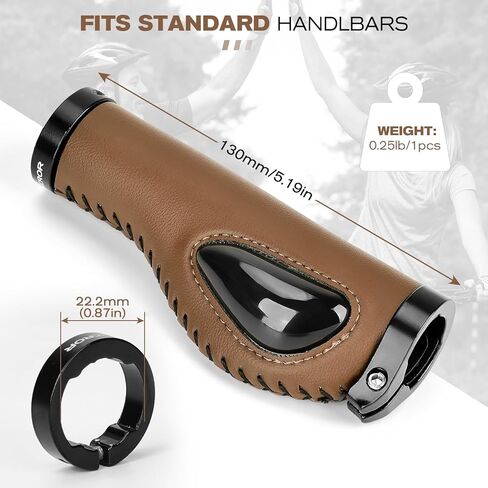 GXCROR Ergonomic Bike Grips with Silicone Damping, Premium PU Mountain Bike Handlebar Grips Anti-Slip Design, Locking MTB/City/Road Bicycle Grips for All 22.2mm Handlebars in Kuwait