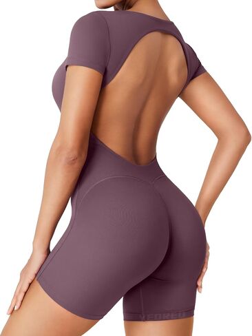 YEOREO One Piece Workout Jumpsuits Rompers For Women Xylia U Neck Sexy Backless Bodysuit Hidden Scrunch Butt Jumpsuit in Saudi Arabia