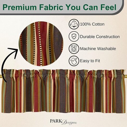 Park Designs Farmhouse Kitchen Valances for Windows - Plaid Scotch Pine | Fall Decor Window Valance Curtain | Plaid Curtain Windows | 72"x14" in Kuwait