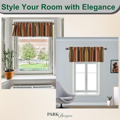 Park Designs Farmhouse Kitchen Valances for Windows - Plaid Scotch Pine | Fall Decor Window Valance Curtain | Plaid Curtain Windows | 72"x14" in Kuwait