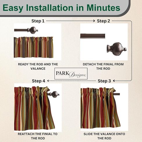Park Designs Farmhouse Kitchen Valances for Windows - Plaid Scotch Pine | Fall Decor Window Valance Curtain | Plaid Curtain Windows | 72"x14" in Kuwait