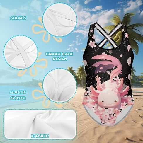 WELLFLYHOM Girls Bathing Suits One Piece 5-14 Kids Full Coverage Swimsuits Cross Back Summer Swimwear for Beach Holiday in Saudi Arabia