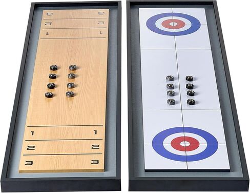 Happybuy 45 "2-in-1 لوحة شوفلقوبية و Curling ، لعبة طاولة محمولة مع 8 كرات ، التحرير والسرد الصديقة للعائلة للأطفال ، متعة داخلية ، مواد خشبية ، متعددة الألوان in Saudi Arabia
