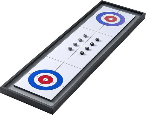Happybuy 45 "2-in-1 لوحة شوفلقوبية و Curling ، لعبة طاولة محمولة مع 8 كرات ، التحرير والسرد الصديقة للعائلة للأطفال ، متعة داخلية ، مواد خشبية ، متعددة الألوان in Saudi Arabia
