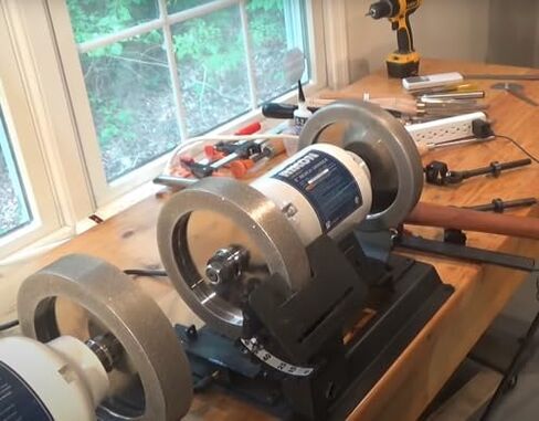 CBN Wheel 8 Inch ، CBN Grinding Wheels 8 '' 'Diameter ، 5/8' 'Bore ، 1.5' 'Wide ، 1' 'Down the Side ، for Sharing Woodturning and HSS Tools (180 Grit) in Kuwait