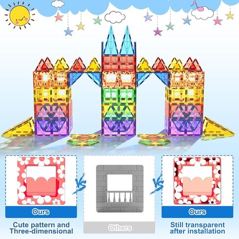100 PCS Magnetic Tiles Road Set with 3 Cranes & 2 Cars - Magnetic Blocks City Construction Building Toys for 3+ Year Old Boys Girls Ideal Preschool Learning Outdoor Toys Creative Toddler Kids Toys in Saudi Arabia