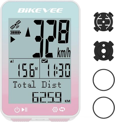 GPS Bike Computer Wireless with Auto Backlight, IPX7 Bicycle Odometer MPH KM/H, Bike Speedometer with Cycling Speed Tracker 2.4'' LCD Display in Saudi Arabia