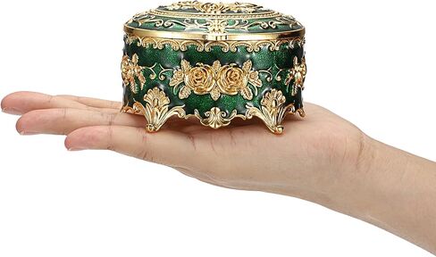 Hipiwe Vintage Metal Box Small Trinket Storage Organizer Box Rose Pattern Jewelry Storage Box For Rings Earrings Necklace in Saudi Arabia