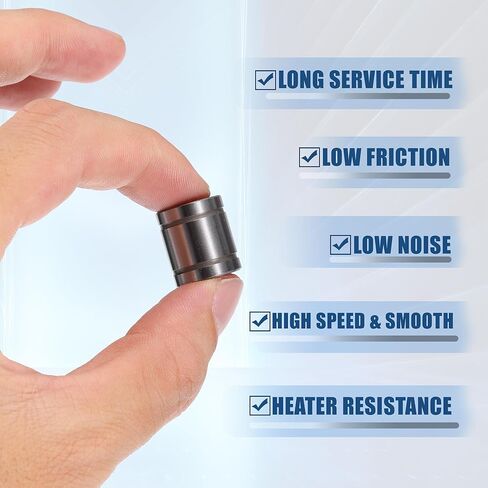 ACROPIX LM8SUU 8mm IDx15mm ODx17mm Length Linear Ball Bearings Silver Tone - Pack of 10 in Saudi Arabia