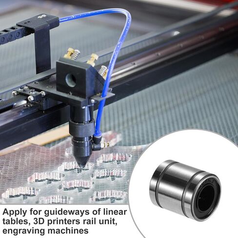 ACROPIX LM8SUU 8mm IDx15mm ODx17mm Length Linear Ball Bearings Silver Tone - Pack of 10 in Saudi Arabia