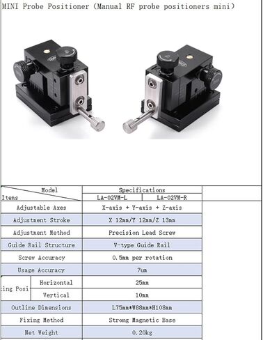 3-Axes Manual Linear Stage,XYZ Linear Stage Manual Triaxial Linear Displacement Stage with Precision Screw Micrometer for RF Probe Positioning - Probe Station (Right) in Saudi Arabia