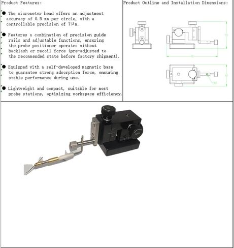 3-Axes Manual Linear Stage,XYZ Linear Stage Manual Triaxial Linear Displacement Stage with Precision Screw Micrometer for RF Probe Positioning - Probe Station (Right) in Saudi Arabia