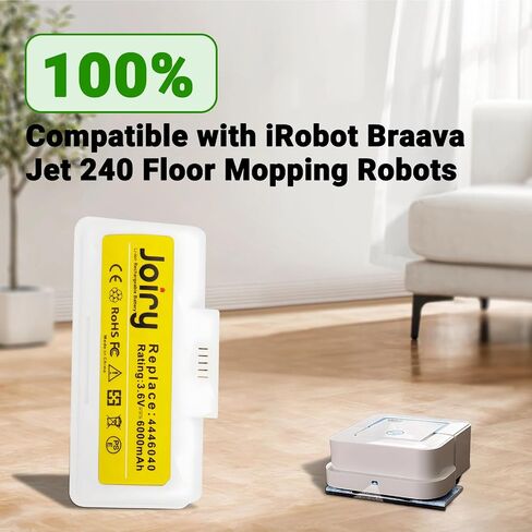 Joiry 3.6V Li-Ion Charger Compatible with iRobot Braava Jet 240 Floor Mopping Robot Battery in Kuwait