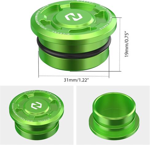 ختم ثقب إطار الدراجات النارية من الألومنيوم متوافق مع Kawasaki KLR650 1987-2024 ، مقابس الإطار ، غطاء فتحة الإطار ، ملحقات KLR650 ، CNC ، الأنود ، الأخضر in Kuwait