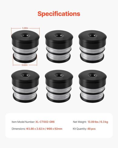VEVOR Body Mount Bushing Kit, Compatible with 1999-2014 Chevy Silverado & Sierra 1500/2500, 24 PCS Polyurethane Body Mount Kit, Durable Components for Improving Bumpy Driving Performance, Black in Saudi Arabia