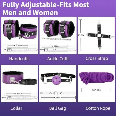 Efficient Indoor Leather 12 Piece Fitness Equipment Set, Strength Training Set (Purple Black) - K+16 in Saudi Arabia