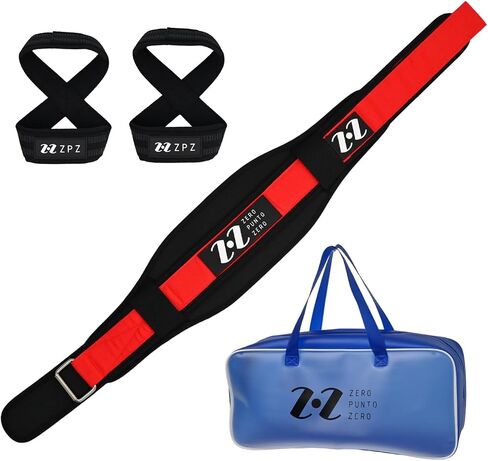 ZEROPUNTOZERO Weight Training Kit – Squats and Deadlift – Gym Portable Bag, 8-Figure Wrist Straps & Weightlifting Belt – Perfect for Men & Women Strength Training, Squats & Weight Workouts in Saudi Arabia
