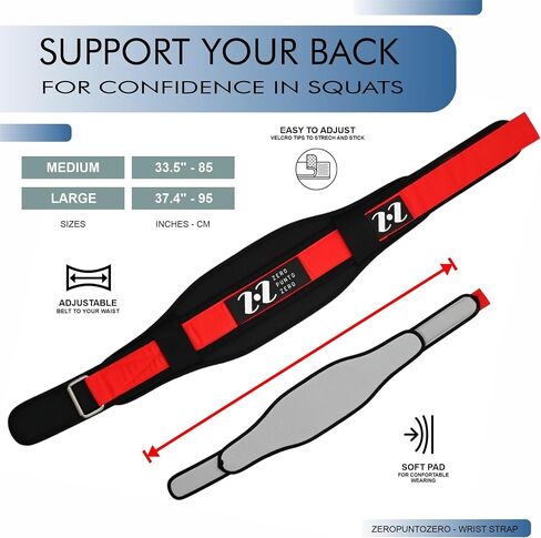 ZEROPUNTOZERO Weight Training Kit – Squats and Deadlift – Gym Portable Bag, 8-Figure Wrist Straps & Weightlifting Belt – Perfect for Men & Women Strength Training, Squats & Weight Workouts in Saudi Arabia