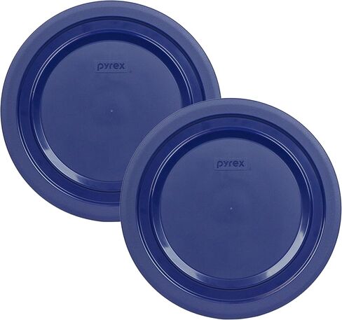 Pyrex 7404 -PC 4.5 Quart Navy Blue Round Clastage Lid ، مصنوع في الولايات المتحدة الأمريكية - 2 عبوة in Kuwait
