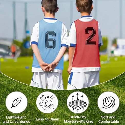 تدرب فريق Pinnies بأرقام لأعداد الشباب في سن المراهقة البالغين ، قمصان مشاجرة من أجل كرة القدم ، كرة القدم in Kuwait