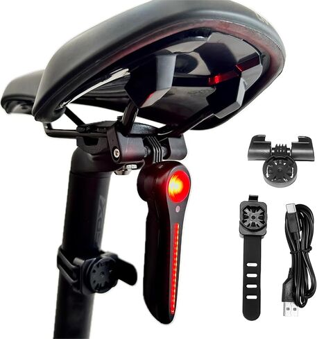 Bike Taillight - 6 Smart Modes Brake+Light+Movement Sensing - 100 Lumens Bicycle Rear Tail Light with Quick Release Brackets Set for Saddle & Seatpost,Tpye-C Rechargeable, IP65 Waterproof in Saudi Arabia