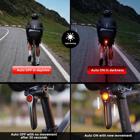 Bike Taillight - 6 Smart Modes Brake+Light+Movement Sensing - 100 Lumens Bicycle Rear Tail Light with Quick Release Brackets Set for Saddle & Seatpost,Tpye-C Rechargeable, IP65 Waterproof in Saudi Arabia