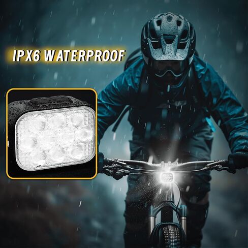 أضواء الدراجة Bucklos في الأمام والخلف لركوب الليل ، 10 LED LED Bright 8+9 أوضاع USB مصباح دراجة قابلة للشحن والخلفي ، IPX6 مقاوم للماء 1100 مللي أمبير في الساعة مجموعة ضوء 35 ساعة البطارية in Kuwait