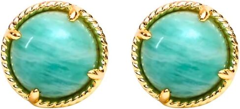 Gempires Natural Tiger Eye Round Stud Earrings For Women Brown Gemstone Crystal Fashion Jewelry Hypoallergenic Gold Plated Dainty Post Earrings Minimalist Everyday Wear (Tiger Eye) in Saudi Arabia