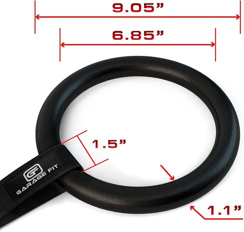 Gymnastic Rings - Premium Heavy Duty Cross Training, Gymnastics, Fitness, Exercise Rings (Blue Straps) in Saudi Arabia
