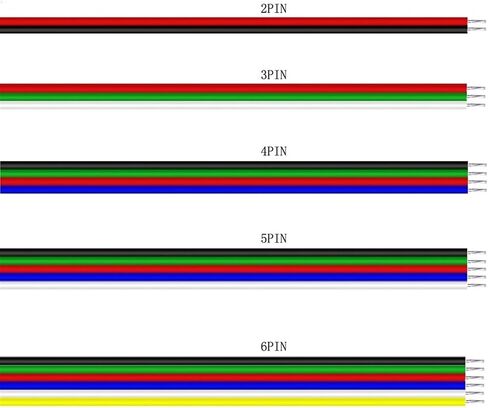 كبل سلك LED 22AWG الصلبة ، 2Pin/3pin/4pin/5pin/6pin ، لـ 5050 2835 5730 مصباح LED ، 1M/5M/10M/20M/50M/100M CONNECTOR LOL in Kuwait