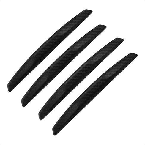 TANGSEN 4Pcs 6 inch Universal 3D Carbon Fiber Texture Automotive Door Edge Buffer Trim Strip Paint Protector Cover Scratch Non-Marking White Translucent Silicone Personalize Bar Sticker in Saudi Arabia