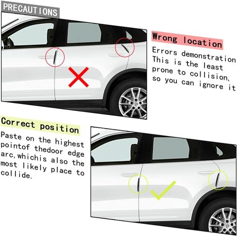 TANGSEN 4Pcs 6 inch Universal 3D Carbon Fiber Texture Automotive Door Edge Buffer Trim Strip Paint Protector Cover Scratch Non-Marking White Translucent Silicone Personalize Bar Sticker in Saudi Arabia