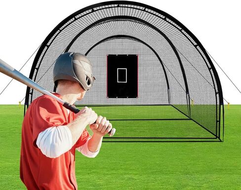 4'x6' Baseball Backstop 600D Oxford Fabric with Strike Zone & Catcher Visuals Portable Batting Cage Net Saver Weather-Resistant Backdrop for Pitching Practice Indoor/Outdoor Use in Saudi Arabia