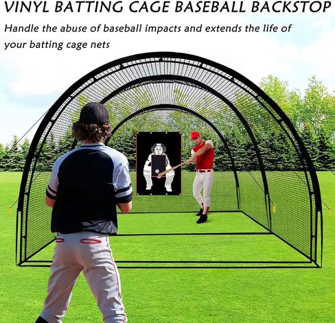 4'x6' Baseball Backstop 600D Oxford Fabric with Strike Zone & Catcher Visuals Portable Batting Cage Net Saver Weather-Resistant Backdrop for Pitching Practice Indoor/Outdoor Use in Saudi Arabia