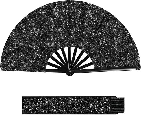 Yellow Folding Fan with Storage Bag, Hand Fans for Women Foldable for Dancing, Decorations Supplies for Line Dancing, Big Hand Supplies for Line Dancing Suitable for Party Events Weddings in Saudi Arabia