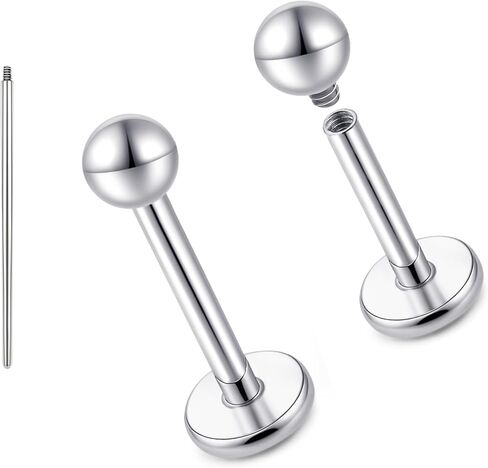 Limerencia 18G Pure Titanium Body Body Jewelry ، G23 Hypoallergenic Flat Back Back Tragus Helix Cartilage Conch Medusa Lip Bipret Piercing أقراط للنساء الرجال in Saudi Arabia