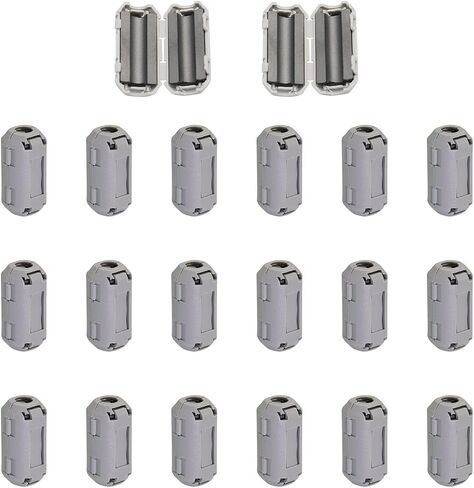 20Pcs 3.5mm Grey Clip-on Ferrite Ring Core RFI EMI Noise Suppressor Anti-Interference Cable Clip for HDMI USB Cable Video Cable Power Cord in Saudi Arabia