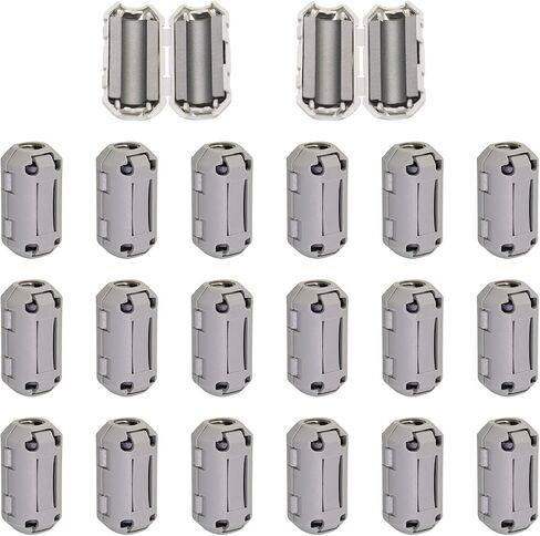 20Pcs 3.5mm Grey Clip-on Ferrite Ring Core RFI EMI Noise Suppressor Anti-Interference Cable Clip for HDMI USB Cable Video Cable Power Cord in Saudi Arabia